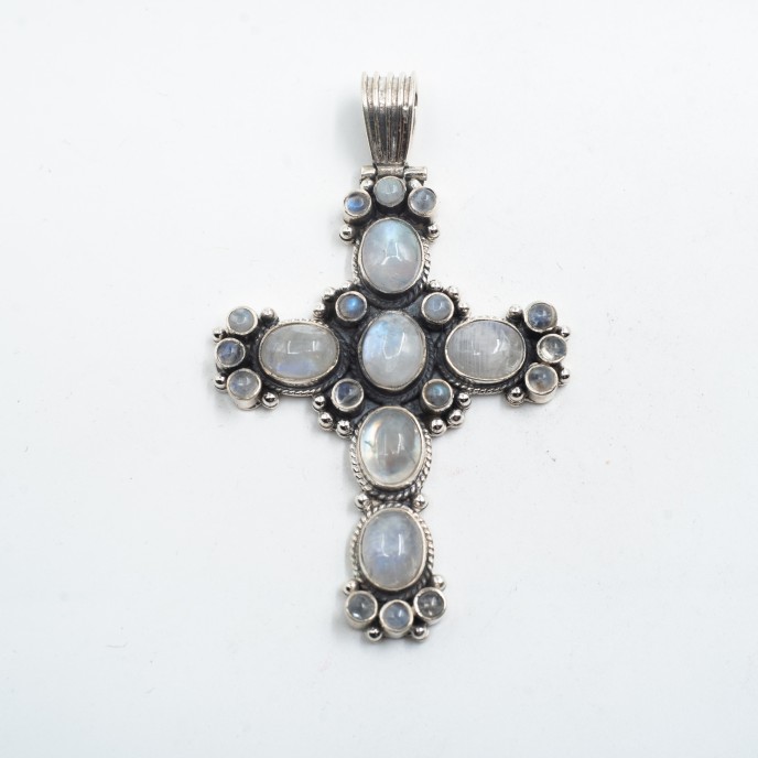 Pandantiv cruce pietre semipretioase nr9 Argint