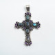 Pandantiv cruce pietre semipretioase nr9 Argint