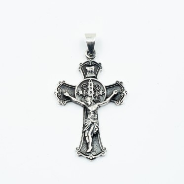 Pandantiv cruce Isus medalie crucifix Argint