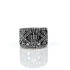 Inel lat coroane zirconii transparente Argint