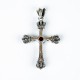 Pandantiv cruce gotica coroane zirconiu Argint