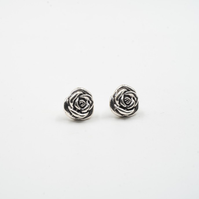Cercei trandafir 15mm Argint