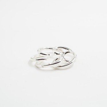 Pandantiv contur floare crizantema 45mm Argint