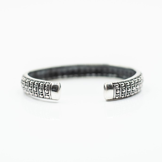 Bratara fixa trei linii puncte Argint