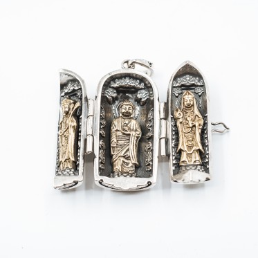 Pandantiv caseta triptic religios Argint