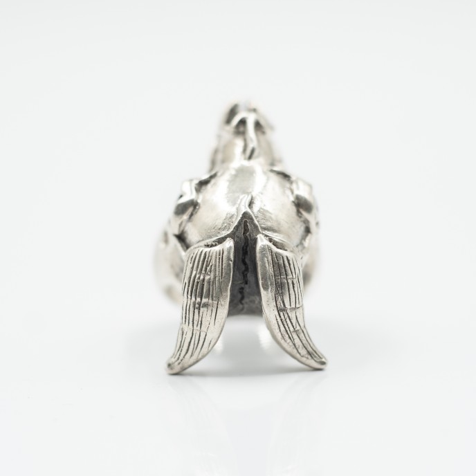 Inel craniu de capra Argint