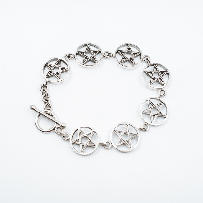 Bratara flexibila pentagrama Argint