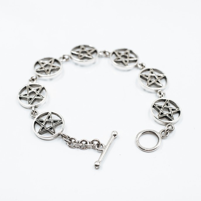 Bratara flexibila pentagrama Argint