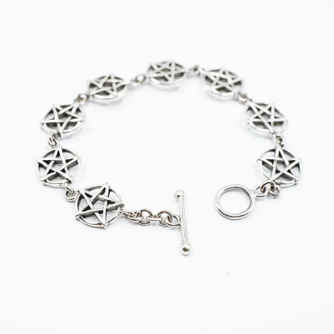 Bratara flexibila pentagrama m Argint
