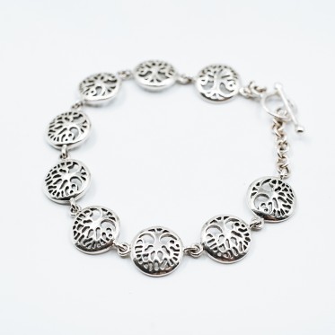 Bratara flexibila copacul vietii Argint