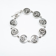 Bratara flexibila banut Aum ox Argint