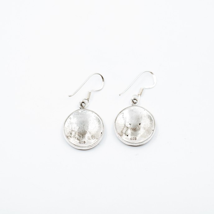 Cercei rotunzi simbol Yggdrasil Argint