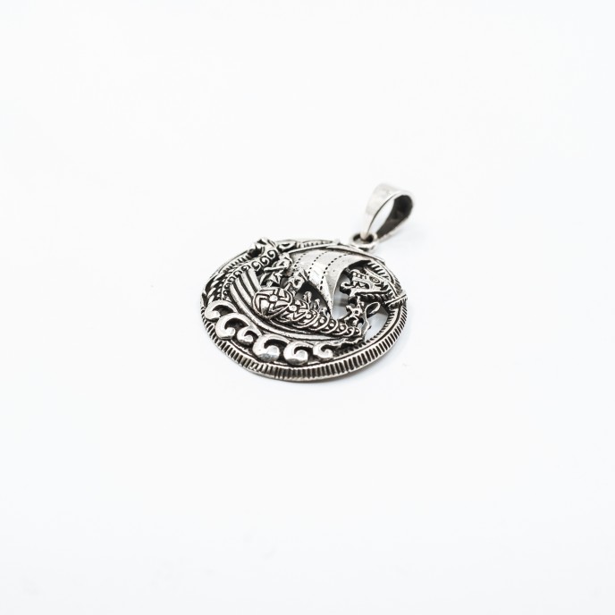 Pandantiv corabie vikinga dragon Argint