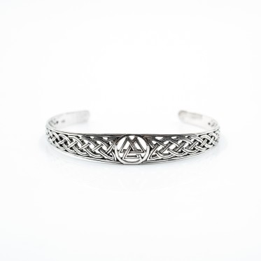 Bratara fixa Valknut noduri celtice Argint