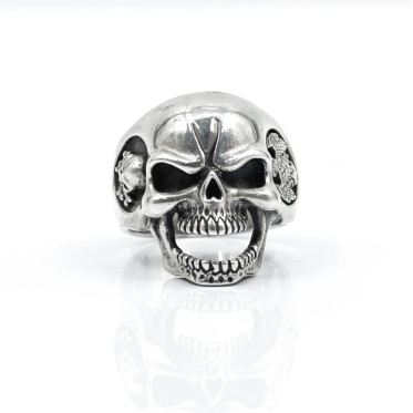 Inel cap de mort vultur Argint