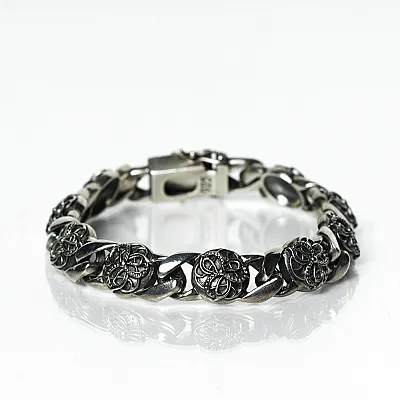 Bratara zale model floare cruce Argint - 4
