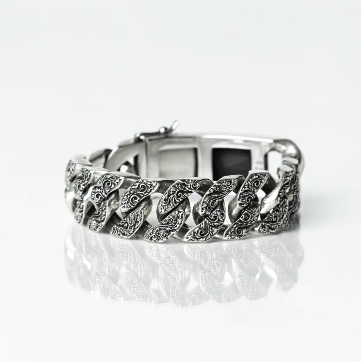 Bratara zale cuban model gotic Argint