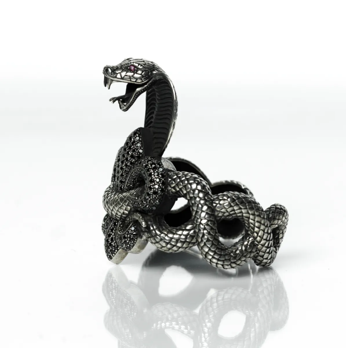 Bratara cobra Fleur de Lys Argint