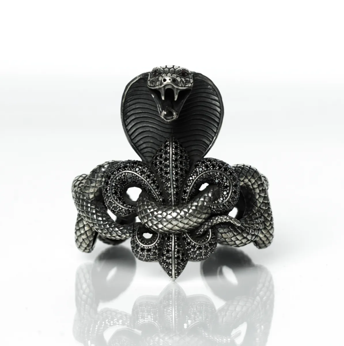 Bratara cobra Fleur de Lys Argint