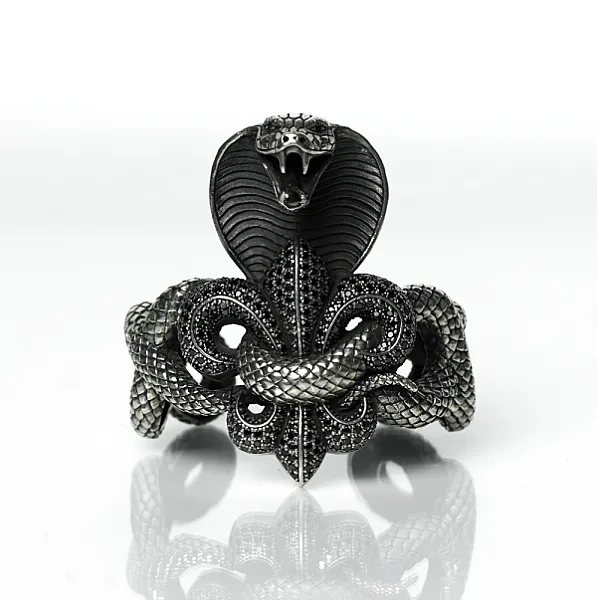 Bratara cobra Fleur de Lys Argint
