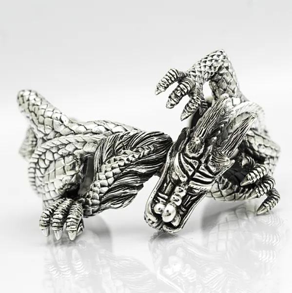 Bratara fixa dragon incolacit Argint