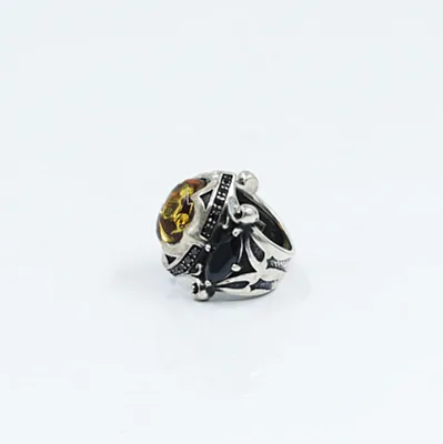 Inel gotic chihlimbar onix Argint - 3