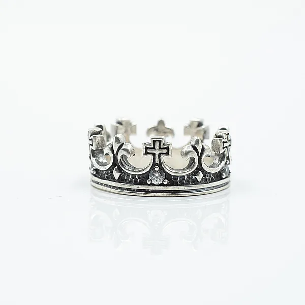 Inel coroana cubic zirconia transparent Argint