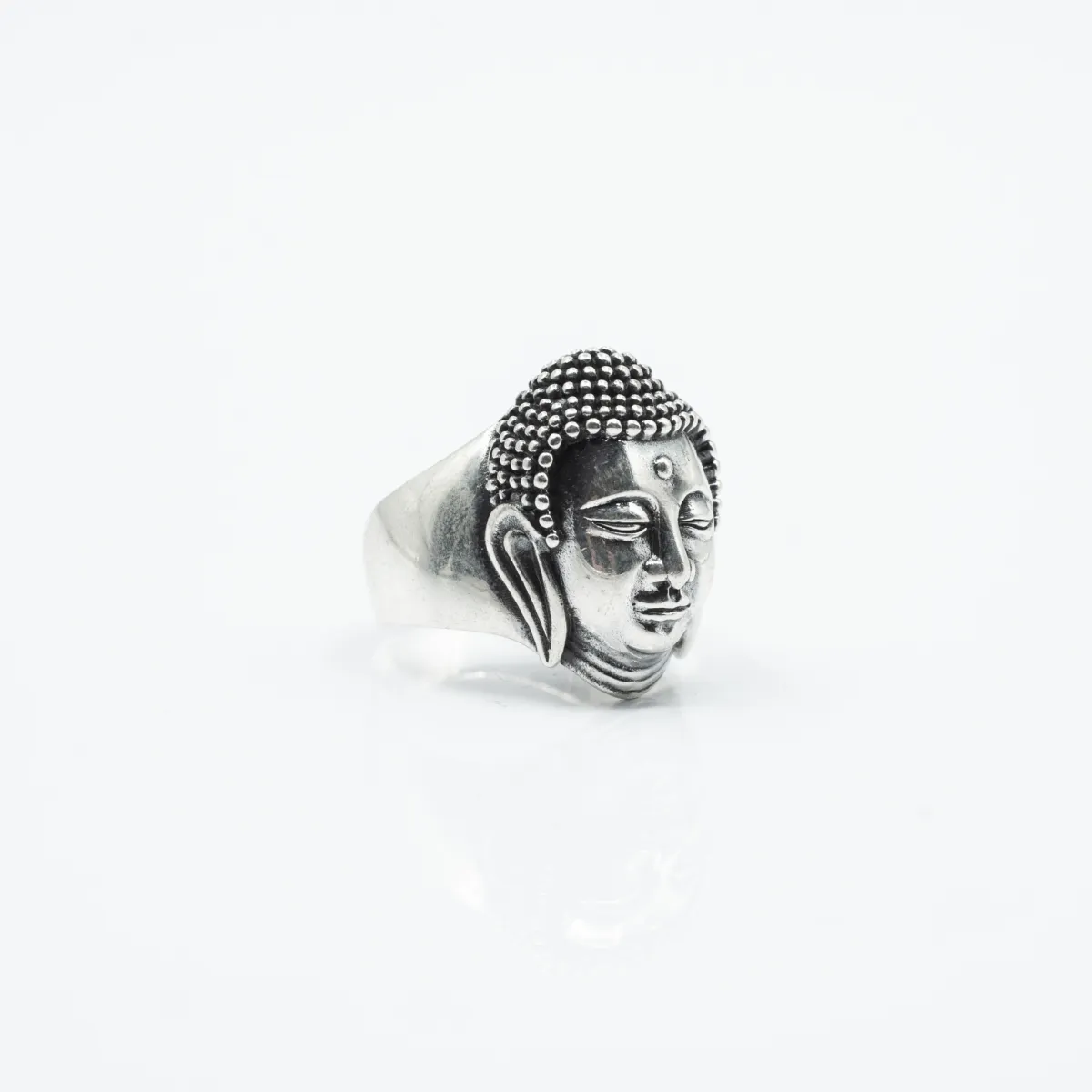 Inel simbol cap Buddha Argint