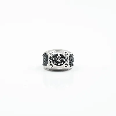 Inel Fleur de Lys piele Argint - 1
