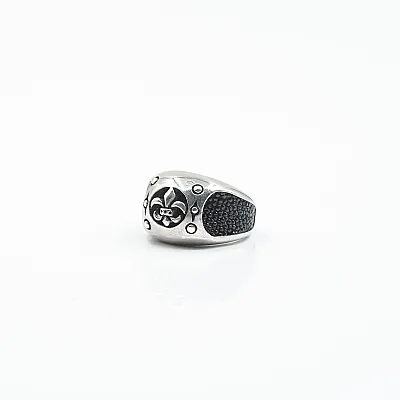 Inel Fleur de Lys piele Argint - 6