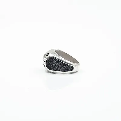 Inel Fleur de Lys piele Argint - 5