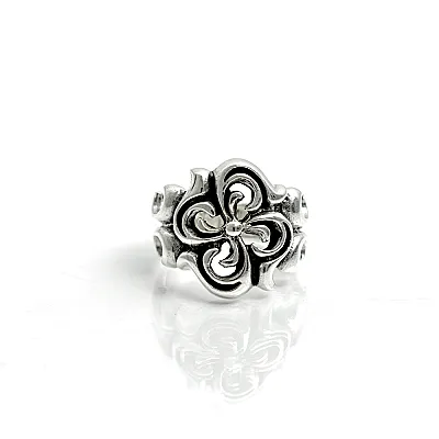 Inel gotic floare L Argint - 1