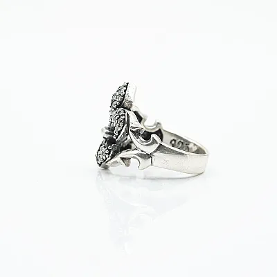 Inel Fleur de Lys c.z.transparent Argint - 4