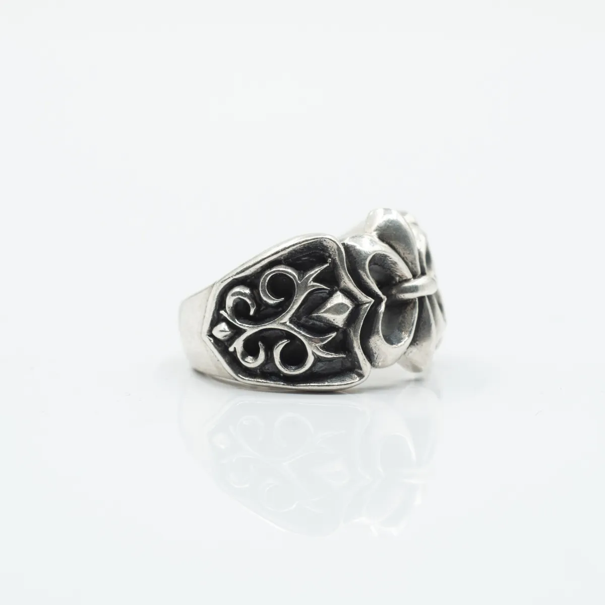 Inel Fleur de Lys broderie Argint