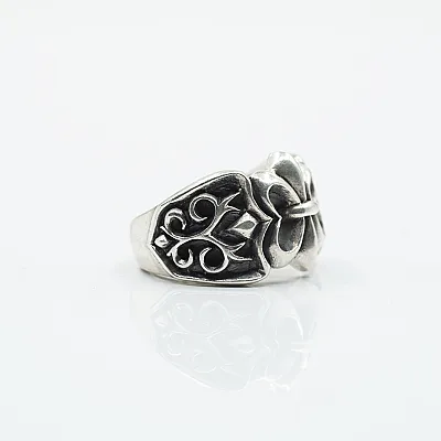 Inel Fleur de Lys broderie Argint - 2