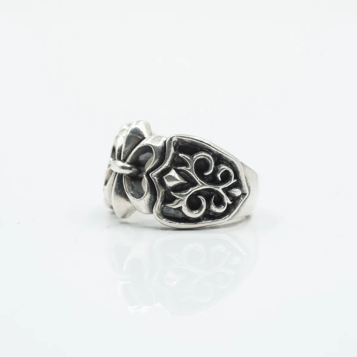 Inel Fleur de Lys broderie Argint