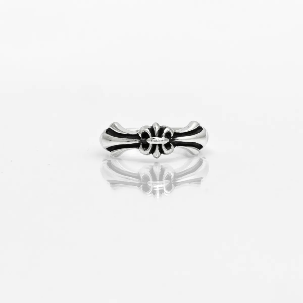Inel Fleur de Lis slim Argint