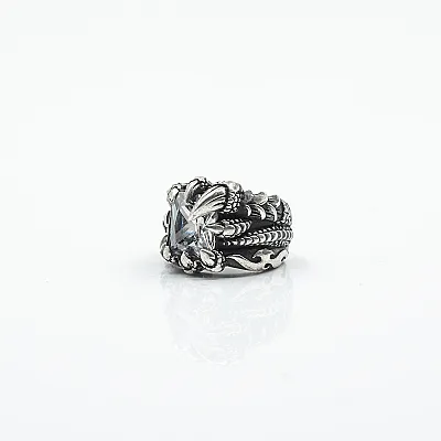 Inel gheara dragon zirconiu transparent Argint - 1