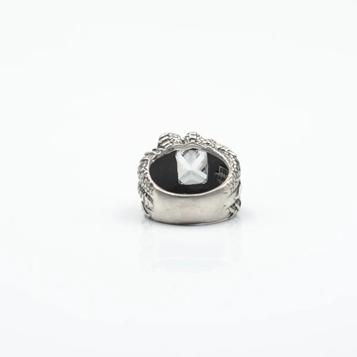 Inel gheara dragon zirconiu transparent Argint