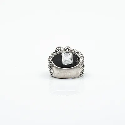 Inel gheara dragon zirconiu transparent Argint - 3