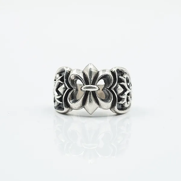 Inel Fleur de Lys broderie Argint