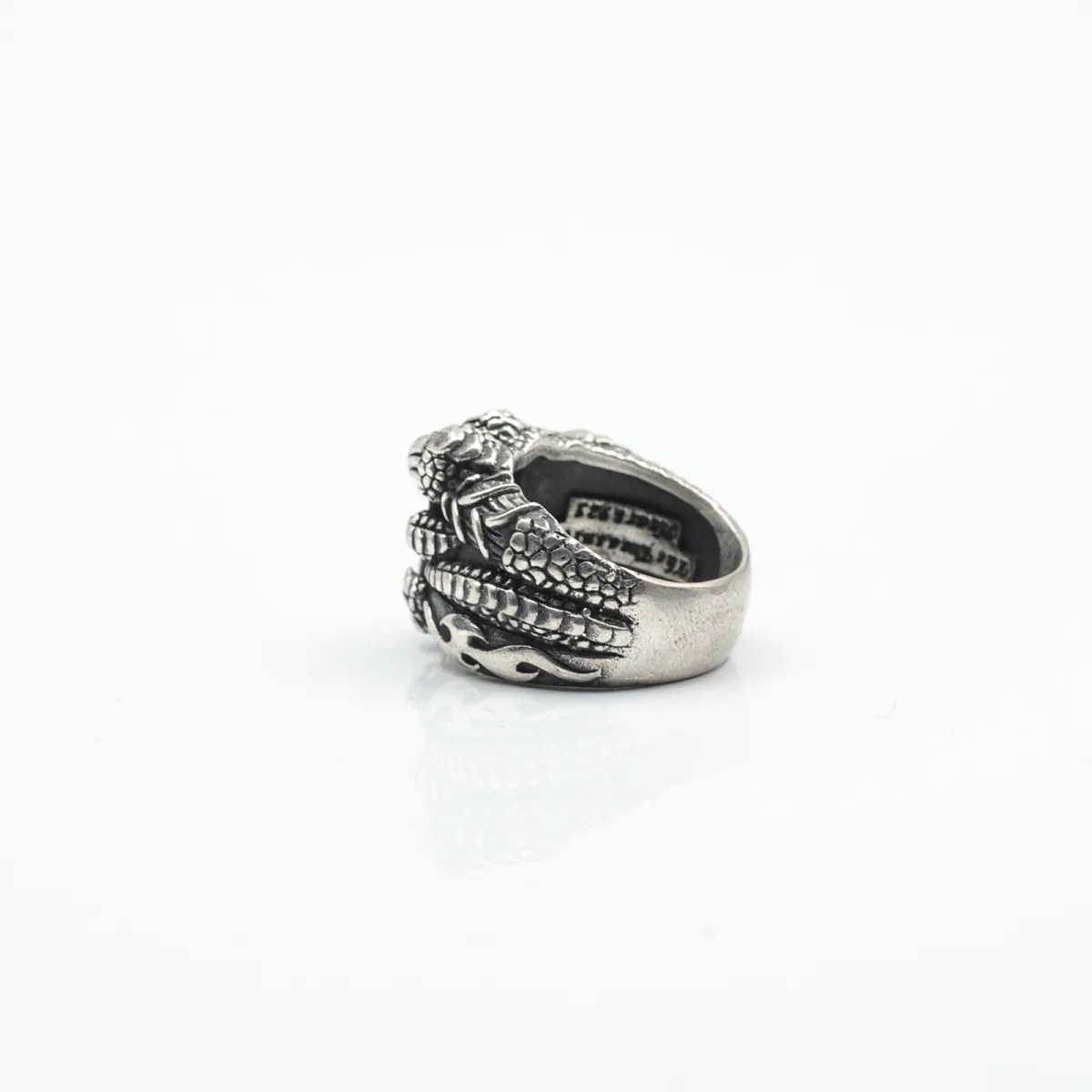 Inel gheara dragon zirconiu transparent Argint