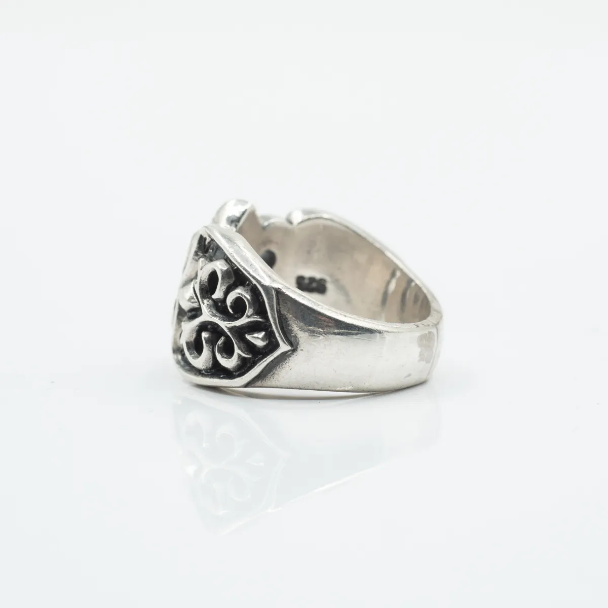 Inel Fleur de Lys broderie Argint