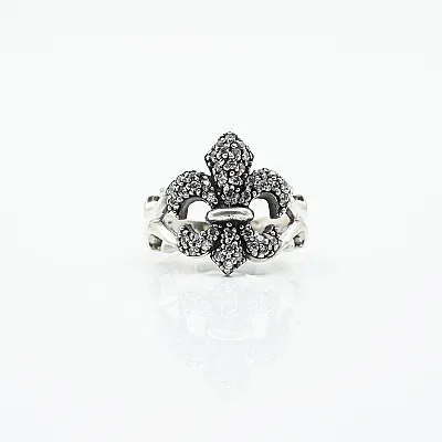Inel Fleur de Lys c.z.transparent Argint - 1