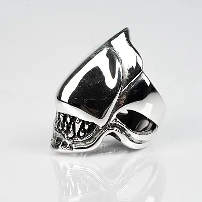 Inel craniu alien Argint - 5