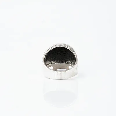 Inel craniu cruce zirconii negre Argint - 2