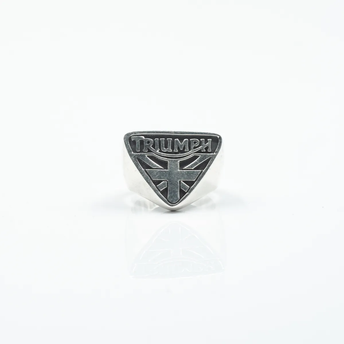 Inel motocicleta Triumph cruce Argint