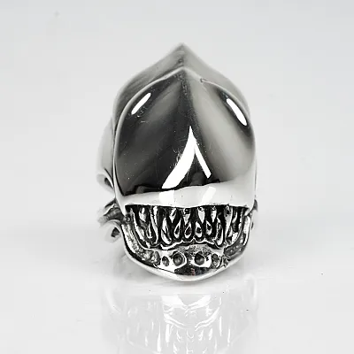 Inel craniu alien Argint - 1