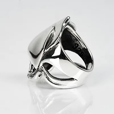 Inel craniu alien Argint - 4