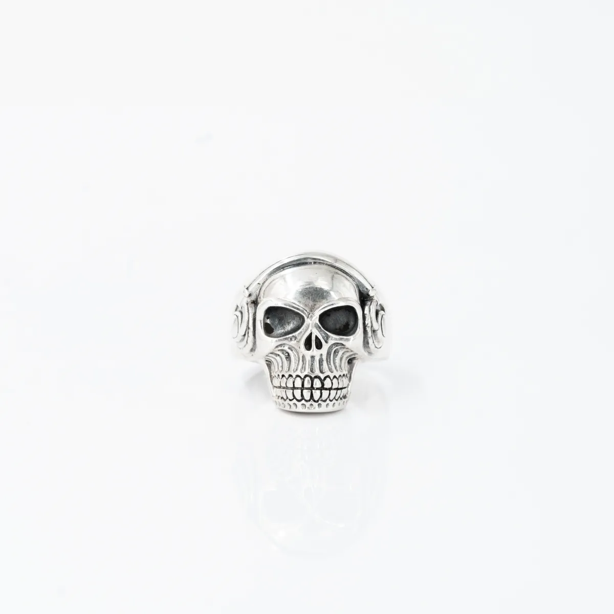Inel cap de mort DJ Argint